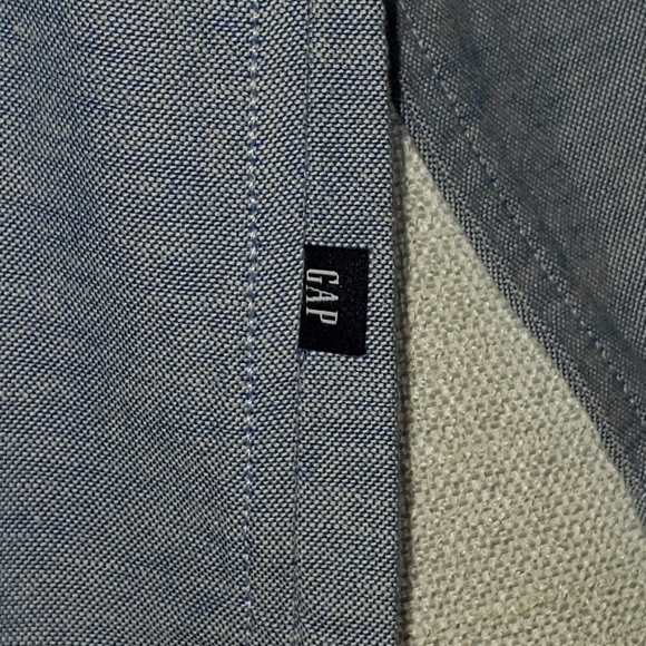 NWT GAP Men's Large Bright Cobalt w/ white long sleeved button down shirt - Picture 2 of 11